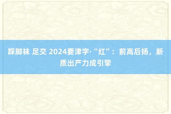 踩脚袜 足交 2024要津字·“红”：前高后扬，新质出产力成引擎