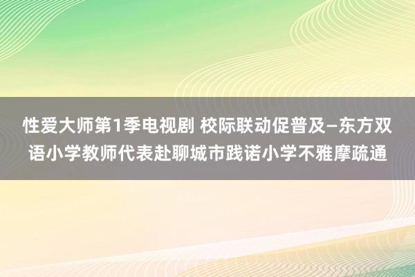 性爱大师第1季电视剧 校际联动促普及—东方双语小学教师代表赴聊城市践诺小学不雅摩疏通