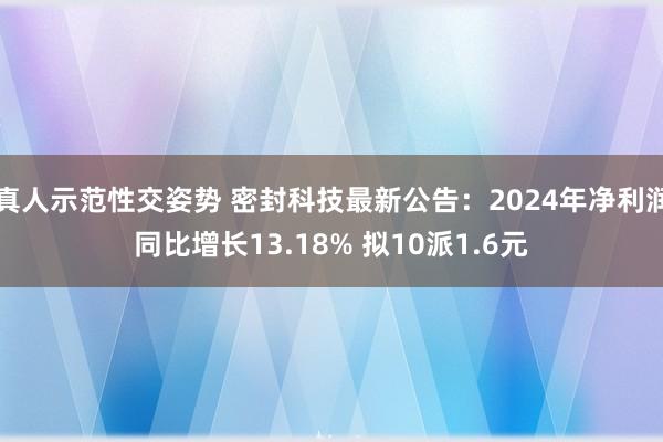 真人示范性交姿势 密封科技最新公告：2024年净利润同比增长13.18% 拟10派1.6元
