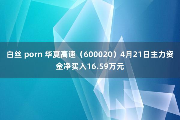 白丝 porn 华夏高速（600020）4月21日主力资金净买入16.59万元