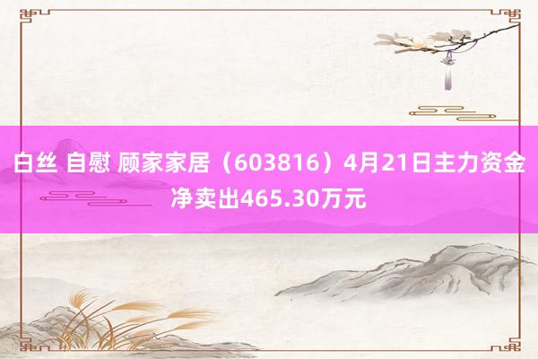 白丝 自慰 顾家家居（603816）4月21日主力资金净卖出465.30万元